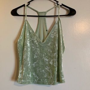 Light green velvet shirt